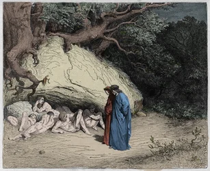 Inferno, Gesang 4: Die unschuldigen Seelen im Limbus (Illustration aus Die Göttliche Komödie von Dante Alighieri, 1885)